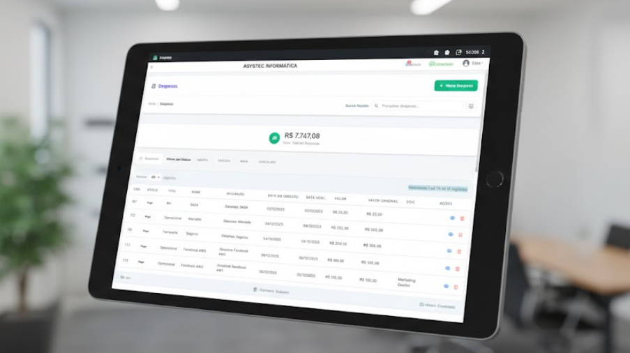 Tablet Financeiro Asystec Gestão